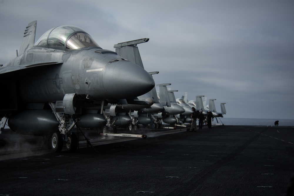 F/A-18F aircraft aboard USS Theodore Roosevelt, August 4, 2017. U.S. Navy photo by Anthony J. Rivera.
